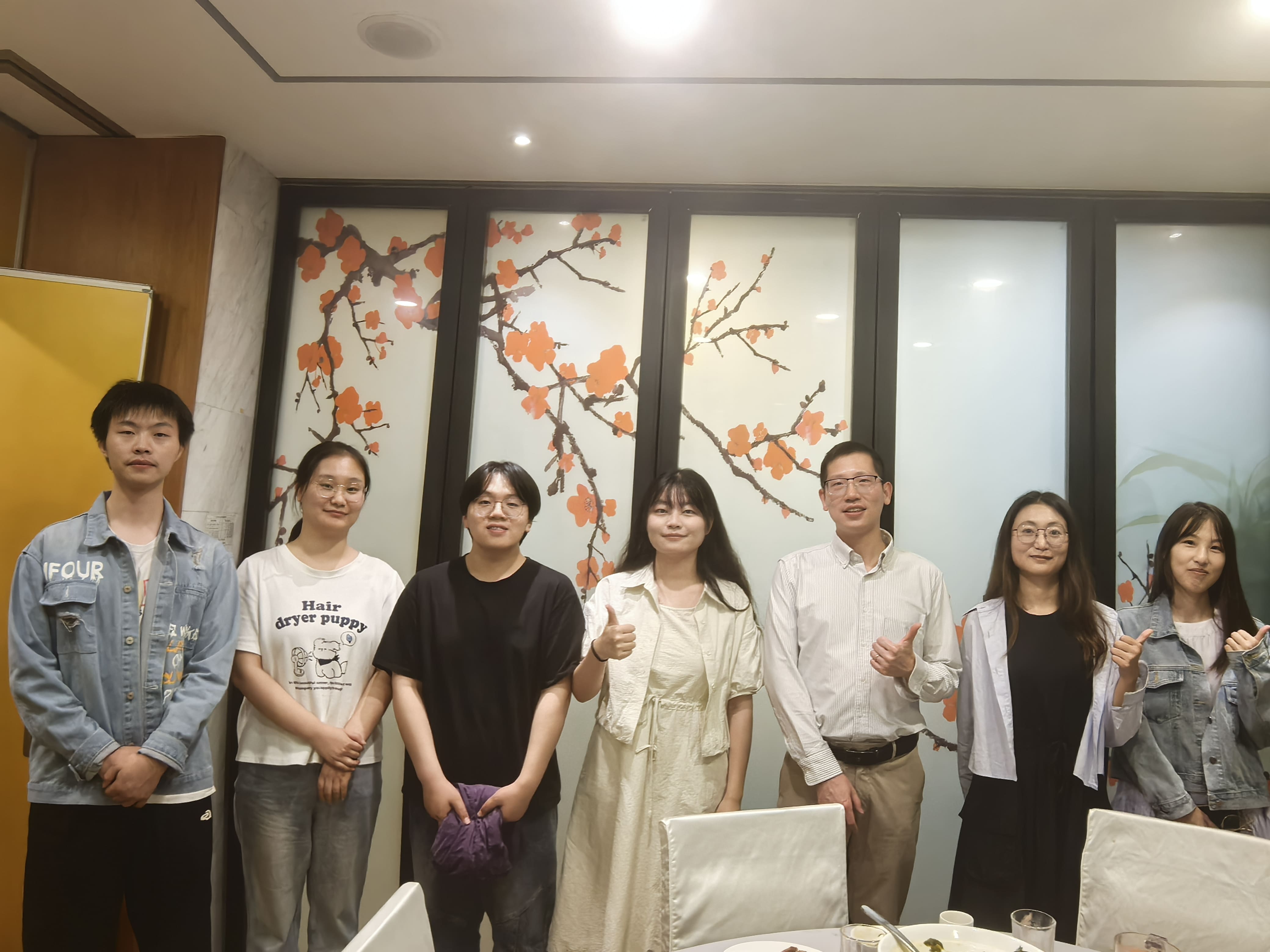 Limin Liu, Zhao Zhang, and Jingjing Li graduated in June 2025. We celebrated with a joyful graduation dinner together.
